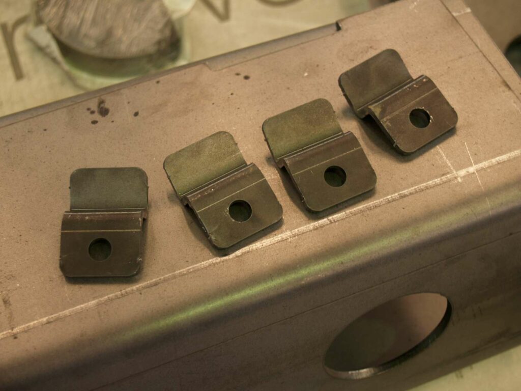 Example of parts designed to break apart after folding - after breaking