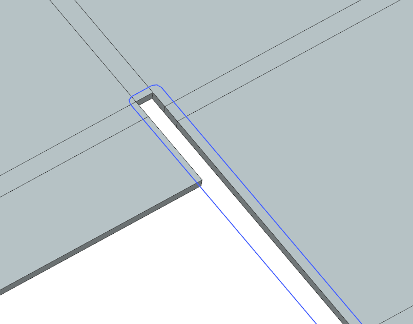 sketched bend relief on unbent part