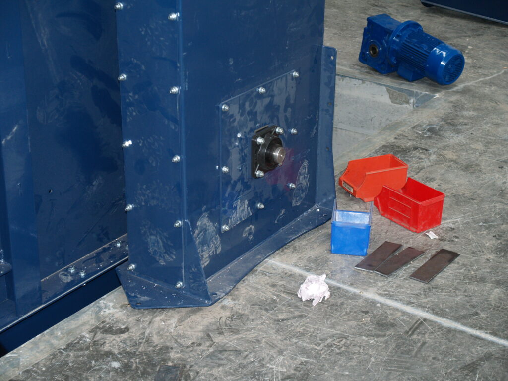 A machine footing badly designed for grouting